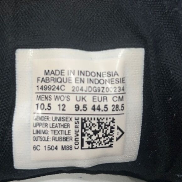 CONVERSE JACK PURCELL Black Leather High Top Sneakers-10.5 - Picture 6 of 7